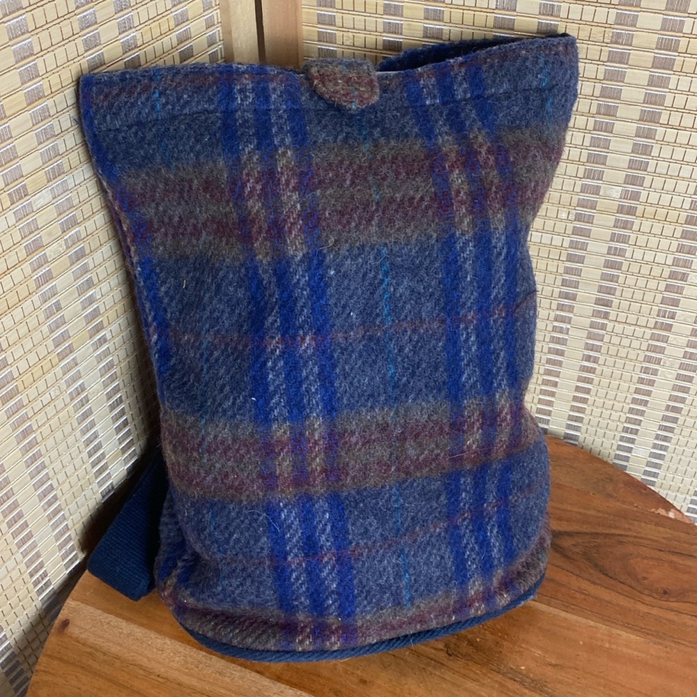 April Cornell For Cornell Trading Blue Tartan Backpack